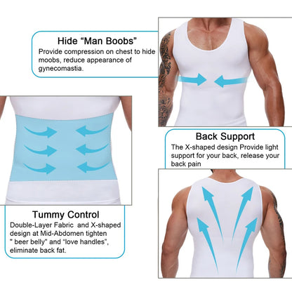 Flat Stomach Compression Shirts Men
